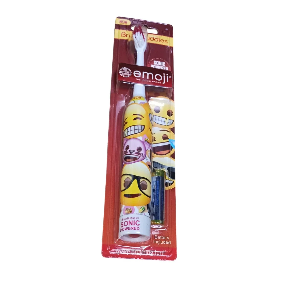 Brush Buddies Emoji Sonic Toothbrush Battery Powered + 36 Flossers Kids Set New